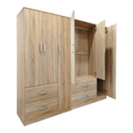 Ντουλάπα εξάφυλλη Athos pakoworld sonoma 180x42x180εκ - Image 2