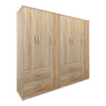 Ντουλάπα εξάφυλλη Athos pakoworld sonoma 180x42x180εκ - Image 3