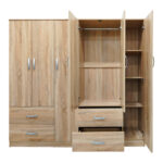 Ντουλάπα εξάφυλλη Athos pakoworld sonoma 180x42x180εκ - Image 4