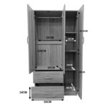 Ντουλάπα εξάφυλλη Athos pakoworld sonoma 180x42x180εκ - Image 6