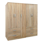 Ντουλάπα πεντάφυλλη Athos pakoworld sonoma 170x42x180εκ - Image 2