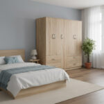 Ντουλάπα πεντάφυλλη Athos pakoworld sonoma 170x42x180εκ