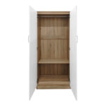 Ντουλάπα εξάφυλλη Athos pakoworld sonoma-λευκή 240x42x180εκ - Image 3