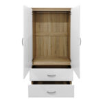 Ντουλάπα πεντάφυλλη Athos pakoworld sonoma-λευκό 170x42x180εκ - Image 3