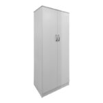 Ντουλάπα τετράφυλλη με πατάρι Athos pakoworld λευκή 160x42x240εκ - Image 4