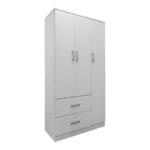 Ντουλάπα πεντάφυλλη με πατάρι Athos pakoworld λευκή 170x42x240εκ - Image 2