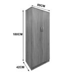 Ντουλάπα τετράφυλλη με πατάρι Athos Ι pakoworld λευκή 160x42x240εκ - Image 6