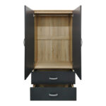 Ντουλάπα εξάφυλλη Athos I pakoworld sonoma-ανθρακί 240x42x180εκ - Image 3