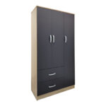 Ντουλάπα πεντάφυλλη Athos I pakoworld sonoma-ανθρακί 170x42x180εκ - Image 2