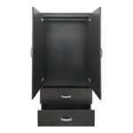 Ντουλάπα τετράφυλλη με πατάρι Athos pakoworld wenge 160x42x240εκ - Image 3