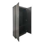 Ντουλάπα εξάφυλλη με πατάρι Athos pakoworld wenge 240x42x240εκ - Image 5