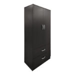 Ντουλάπα εξάφυλλη με πατάρι Athos I pakoworld wenge 240x42x240εκ - Image 2