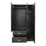 Ντουλάπα πεντάφυλλη με πατάρι Athos I pakoworld wenge 170x42x240εκ - Image 3