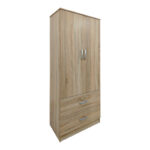 Ντουλάπα εξάφυλλη με πατάρι Athos I pakoworld sonoma 240x42x240εκ - Image 2