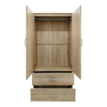 Ντουλάπα εξάφυλλη με πατάρι Athos I pakoworld sonoma 240x42x240εκ - Image 3