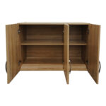 Ντουλάπα εξάφυλλη με πατάρι Athos pakoworld sonoma 180x42x240εκ - Image 5