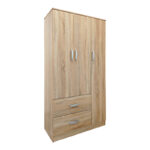 Ντουλάπα πεντάφυλλη με πατάρι Athos pakoworld sonoma 170x42x240εκ - Image 2