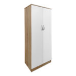 Ντουλάπα εξάφυλλη με πατάρι Athos pakoworld sonoma-λευκή 240x42x240εκ - Image 4