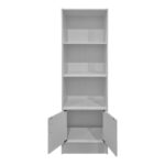 Βιβλιοθήκη Tekaro pakoworld λευκό 57x33x180εκ - Image 3