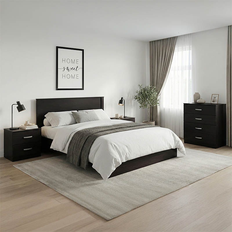383-000306 Σετ Κρεβατοκάμαρας Athos Wenge με Κρεβάτι 140x200εκ Σετ 4τεμ - Image 1