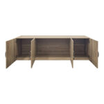 Ντουλάπα τετράφυλλη και πατάρι Alvia pakoworld sonoma 200x51x240εκ - Image 3