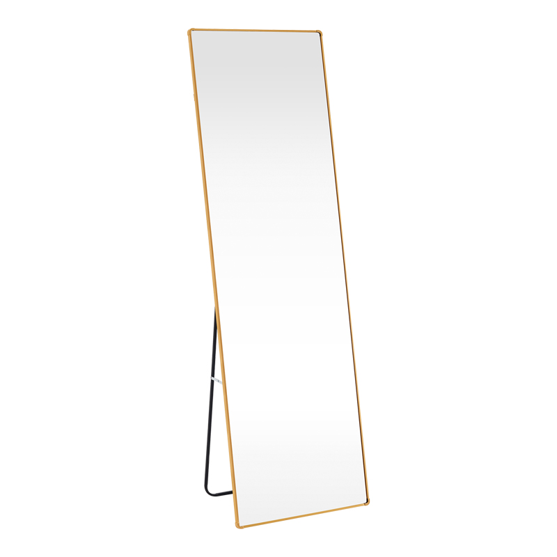 384-000016 Καθρέπτης Moira pakoworld αλουμίνιο χρυσό 50x28x160εκ - Image 1