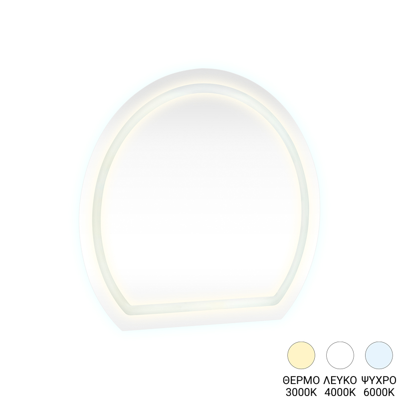 384-000030 Καθρέπτης Enira pakoworld με led 59.5x2.8x59.5εκ - Image 1