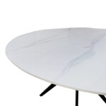 Τραπέζι Orbital pakoworld sintered stone λευκή όψη μαρμάρου με μαύρα μεταλλικά πόδια Φ120x76εκ - Image 4