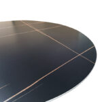 Τραπέζι Orbital pakoworld sintered stone μαύρη όψη μαρμάρου με μαύρα μεταλλικά πόδια Φ120x76εκ - Image 4