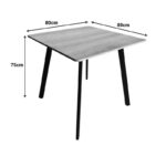 Τραπέζι Squaro pakoworld sonoma mdf με λευκά μεταλλικά πόδια 80x80x75εκ - Image 5