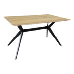 Τραπέζι Ezali pakoworld sonoma mdf με μαύρα μεταλλικά πόδια 140x80x75εκ - Image 2