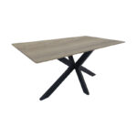 Τραπέζι Bethan pakoworld sonoma με γκρι mdf και μαύρο μέταλλο 160x80x75εκ - Image 2