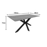 Τραπέζι Bethan pakoworld sonoma με γκρι mdf και μαύρο μέταλλο 160x80x75εκ - Image 5