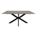 Τραπέζι Bethan pakoworld sonoma με γκρι mdf και μαύρο μέταλλο 180x90x75εκ - Image 3