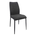 Καρέκλα Wedena pakoworld ύφασμα ανθρακί-μαύρα μεταλλικά πόδια 46x50x94εκ
