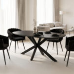 Τραπέζι Makrey pakoworld μαύρο mdf- μεταλλικά πόδια 160x90x75εκ