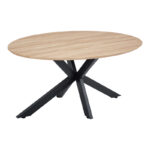 Τραπέζι Makrey pakoworld sonoma mdf- μαύρα μεταλλικά πόδια 160x90x75εκ - Image 2