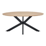 Τραπέζι Makrey pakoworld sonoma mdf- μαύρα μεταλλικά πόδια 160x90x75εκ - Image 3