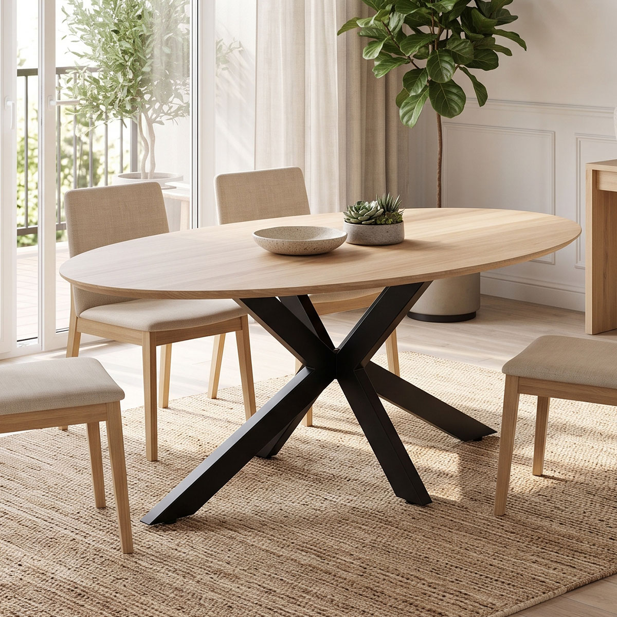 392-000020 Τραπέζι Makrey pakoworld sonoma mdf- μαύρα μεταλλικά πόδια 160x90x75εκ - Image 1