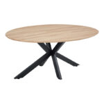 Τραπέζι Makrey pakoworld sonoma mdf- μαύρα μεταλλικά πόδια 180x90x75εκ - Image 2