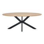 Τραπέζι Makrey pakoworld sonoma mdf- μαύρα μεταλλικά πόδια 180x90x75εκ - Image 3