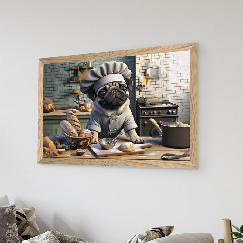 409-000306 Πίνακας Woof pakoworld με ψηφιακή εκτύπωση και πλαίσιο 48x1.5x33εκ - Image 1