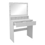 Τουαλέτα κρεβατοκάμαρας Vanity pakoworld με led λευκό 80x40x140εκ - Image 3