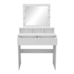 Τουαλέτα κρεβατοκάμαρας Virna pakoworld με led λευκό 80x40x145εκ - Image 5
