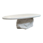 Τραπέζι σαλονιού Zinol pakoworld mdf-polyresin λευκό 105x62x32εκ - Image 2