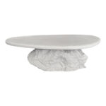 Τραπέζι σαλονιού Zinol pakoworld mdf-polyresin λευκό 105x62x32εκ - Image 3