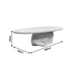 Τραπέζι σαλονιού Zinol pakoworld mdf-polyresin λευκό 105x62x32εκ - Image 5