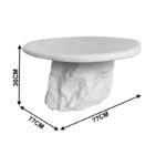 Τραπέζι σαλονιού Zinol pakoworld mdf-polyresin λευκό Φ80x36εκ - Image 4
