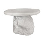 Τραπέζι σαλονιού Zinol pakoworld mdf-polyresin λευκό Φ60x41εκ - Image 2
