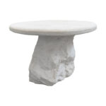Τραπέζι σαλονιού Zinol pakoworld mdf-polyresin λευκό Φ60x41εκ - Image 3